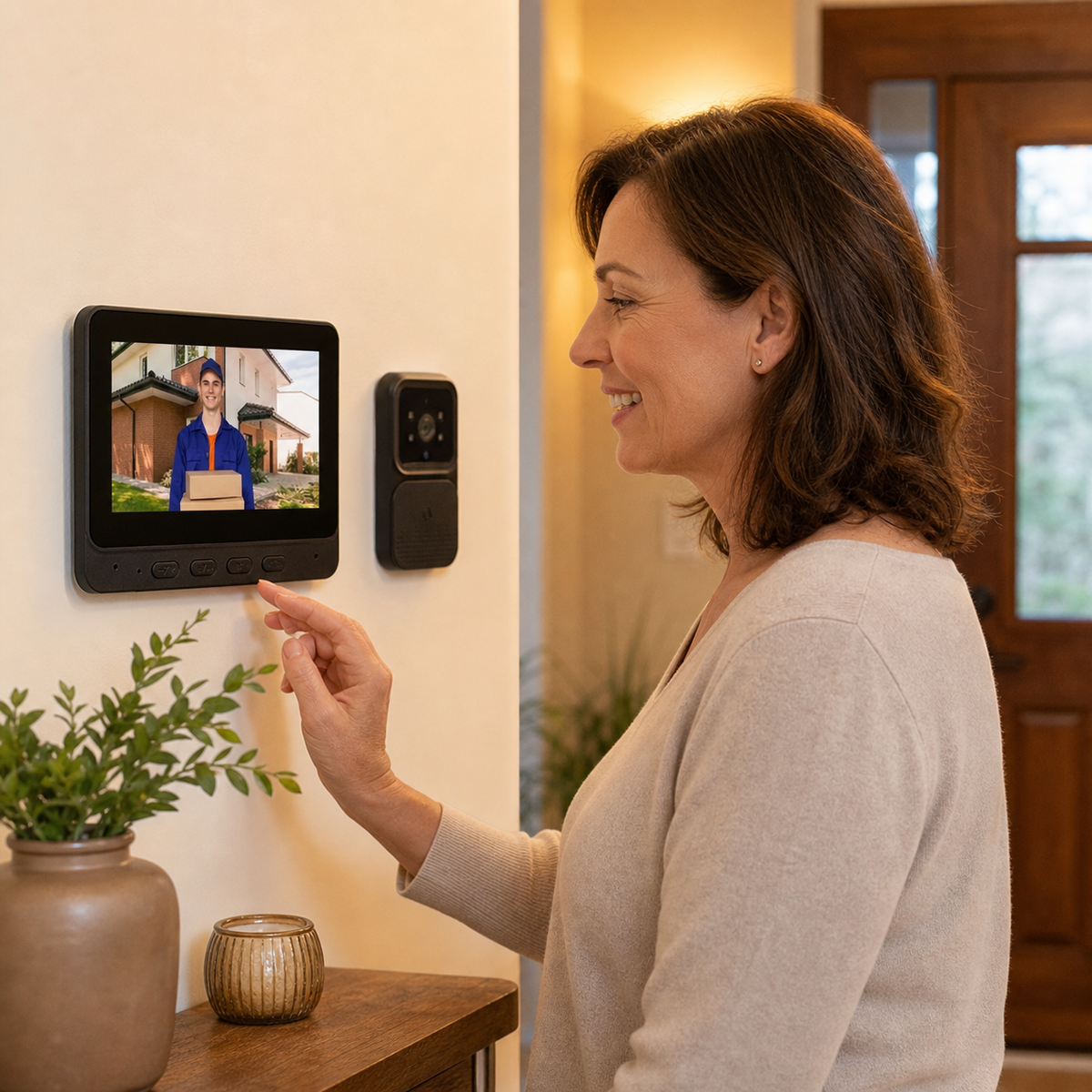 DoorView Pro™ Bezdrátový video zvonek pro bezpečnější otevírání dveří