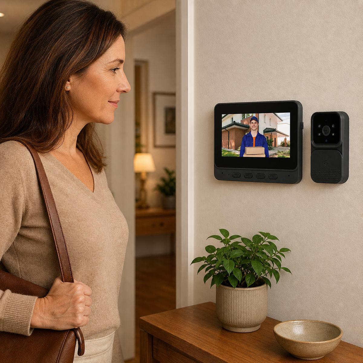 DoorView Pro™ Bezdrátový video zvonek pro bezpečnější otevírání dveří