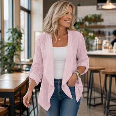 Egle Schiavi™ Útulný cardigan s otevřeným předním dílem pro každodenní styl