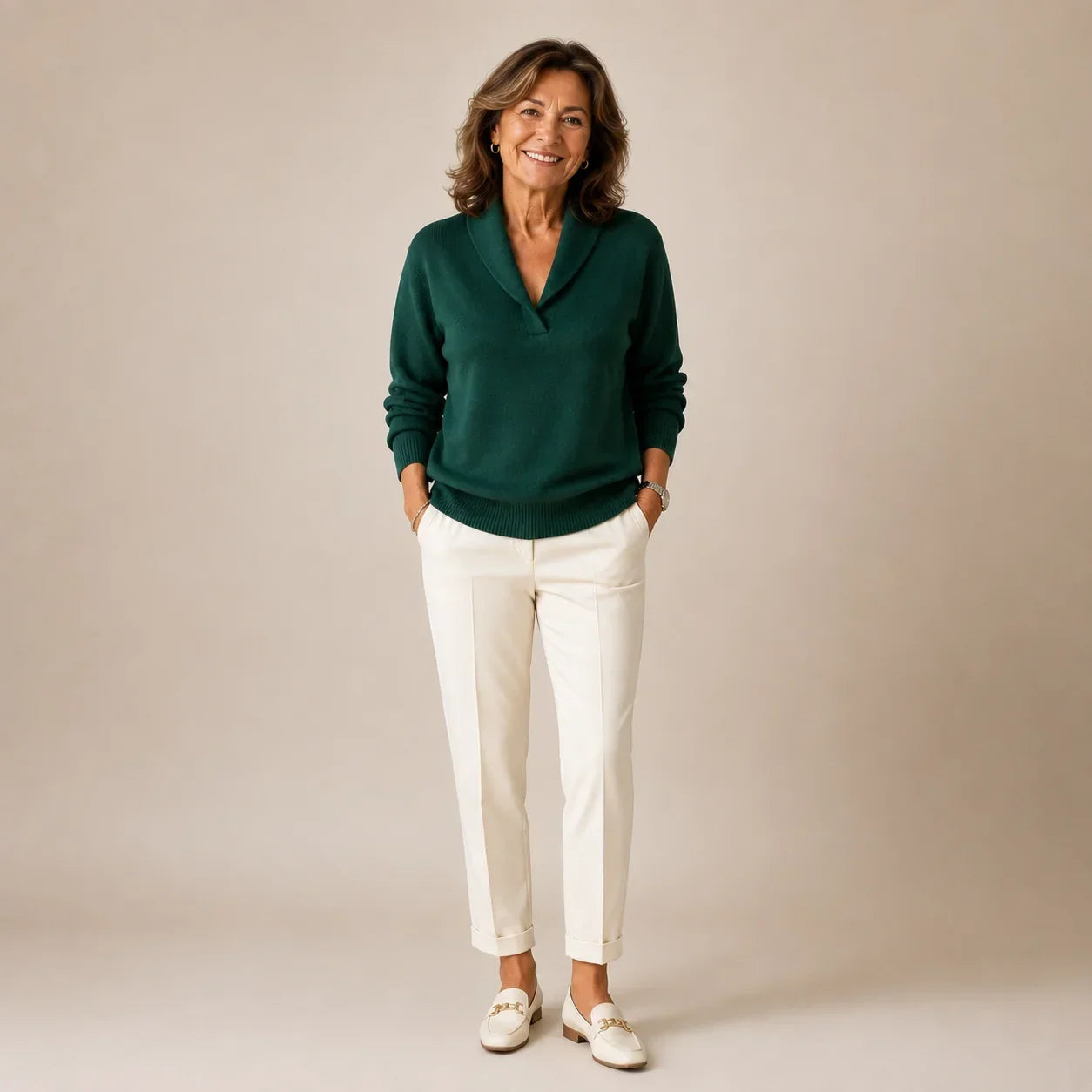 Elettra Antonine V-Neck Sweater - main product view of effortless everyday knit