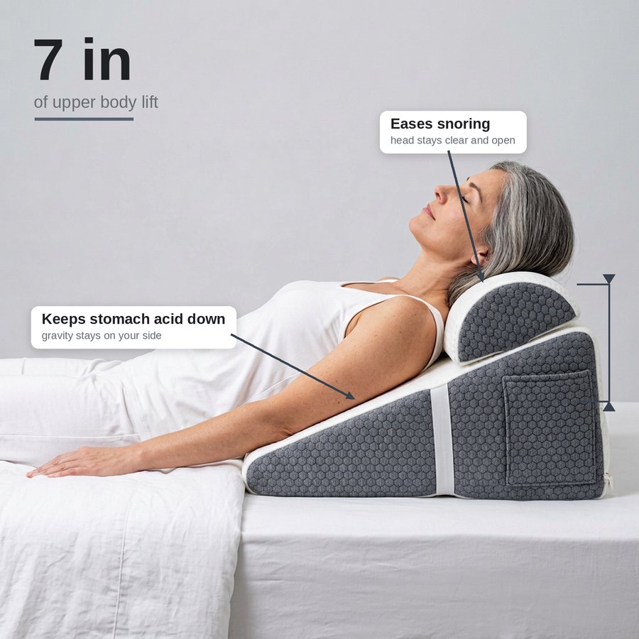ElevaRest™ Klínový polštář pro klidný a bezbolestný spánek