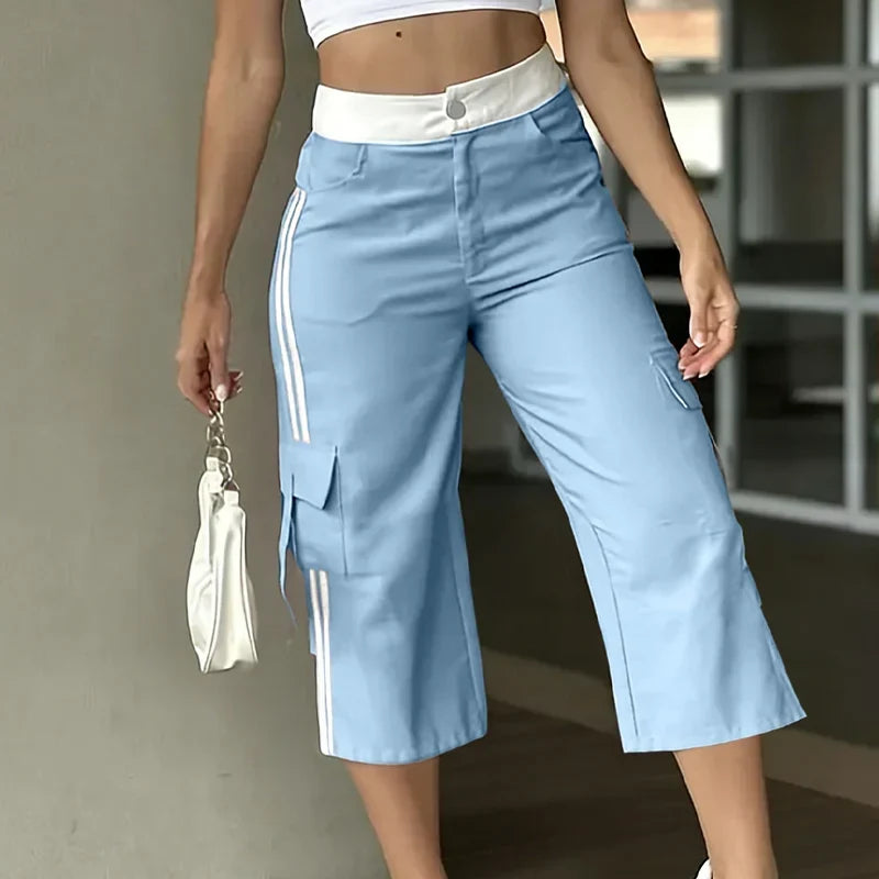 Fausta Agnelli™ Prodyšné capri kalhoty cargo pro každodenní pohodlí