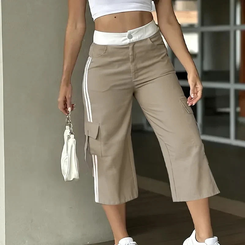 Fausta Agnelli™ Prodyšné capri kalhoty cargo pro každodenní pohodlí