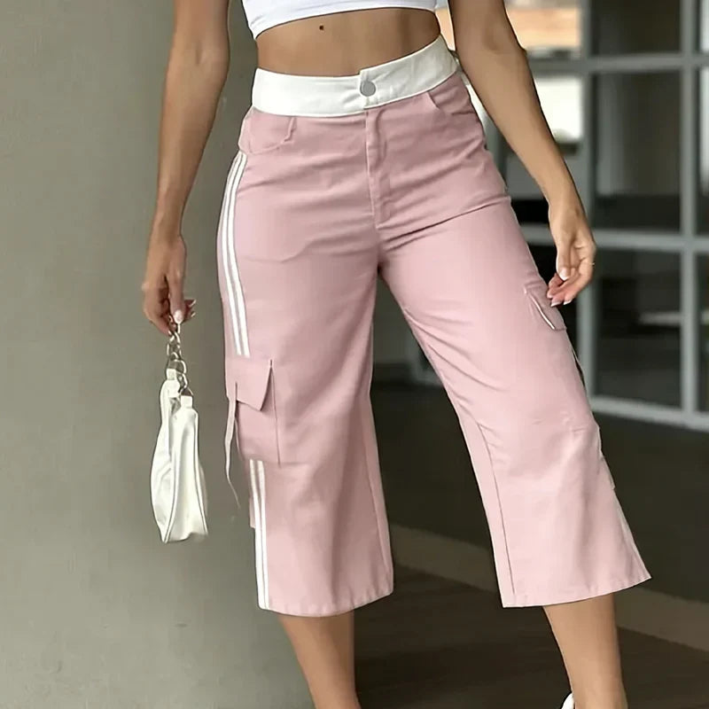 Fausta Agnelli™ Prodyšné capri kalhoty cargo pro každodenní pohodlí