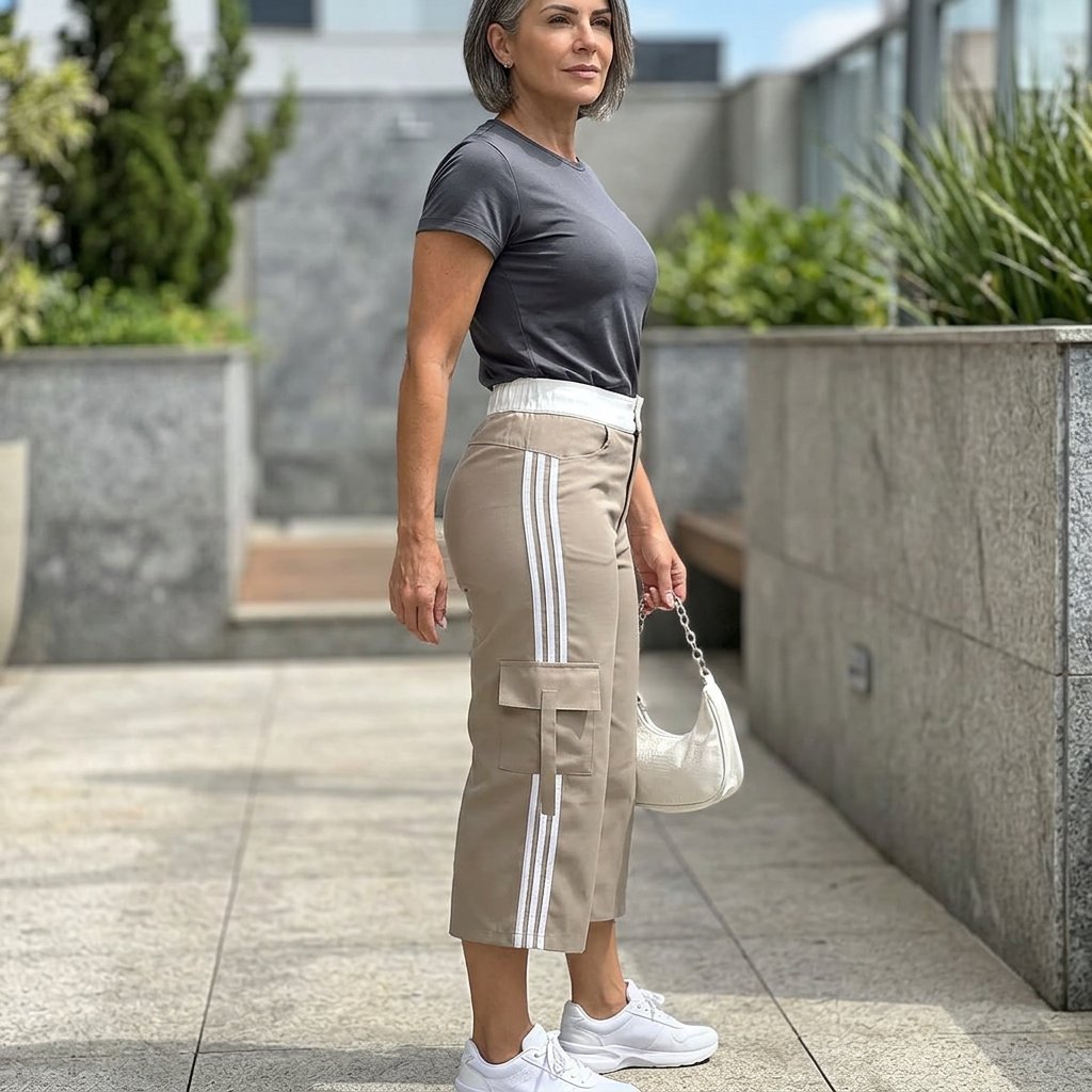 Fausta Agnelli™ Prodyšné capri kalhoty cargo pro každodenní pohodlí