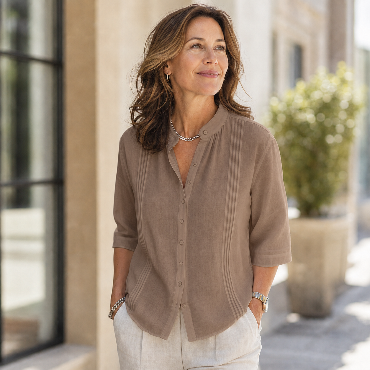 Federica Schiavone™ Versatile Pintuck Top for Day to Dinner