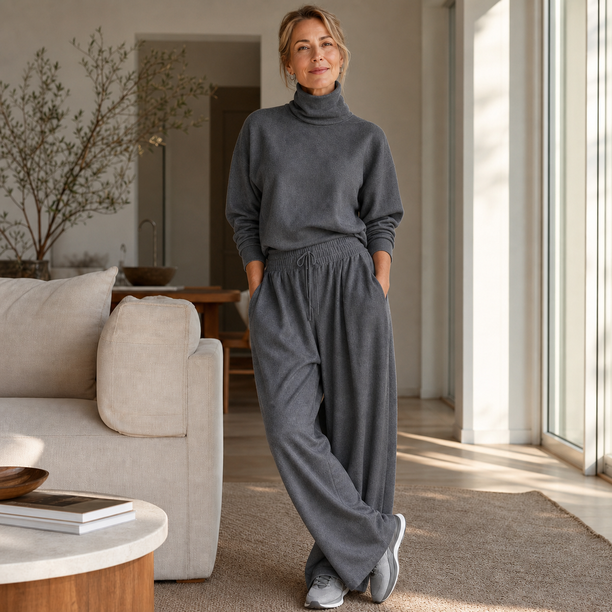 Felicia Bottini™ Měkký rolákový domácí set pro elegantní pohodlí