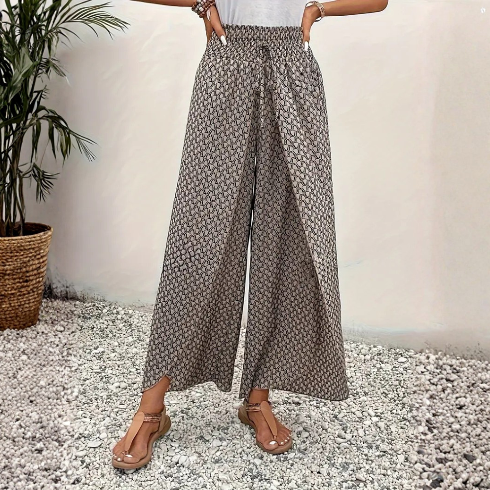 Fernanda Bottini™ Volné tištěné kalhoty širokého střihu