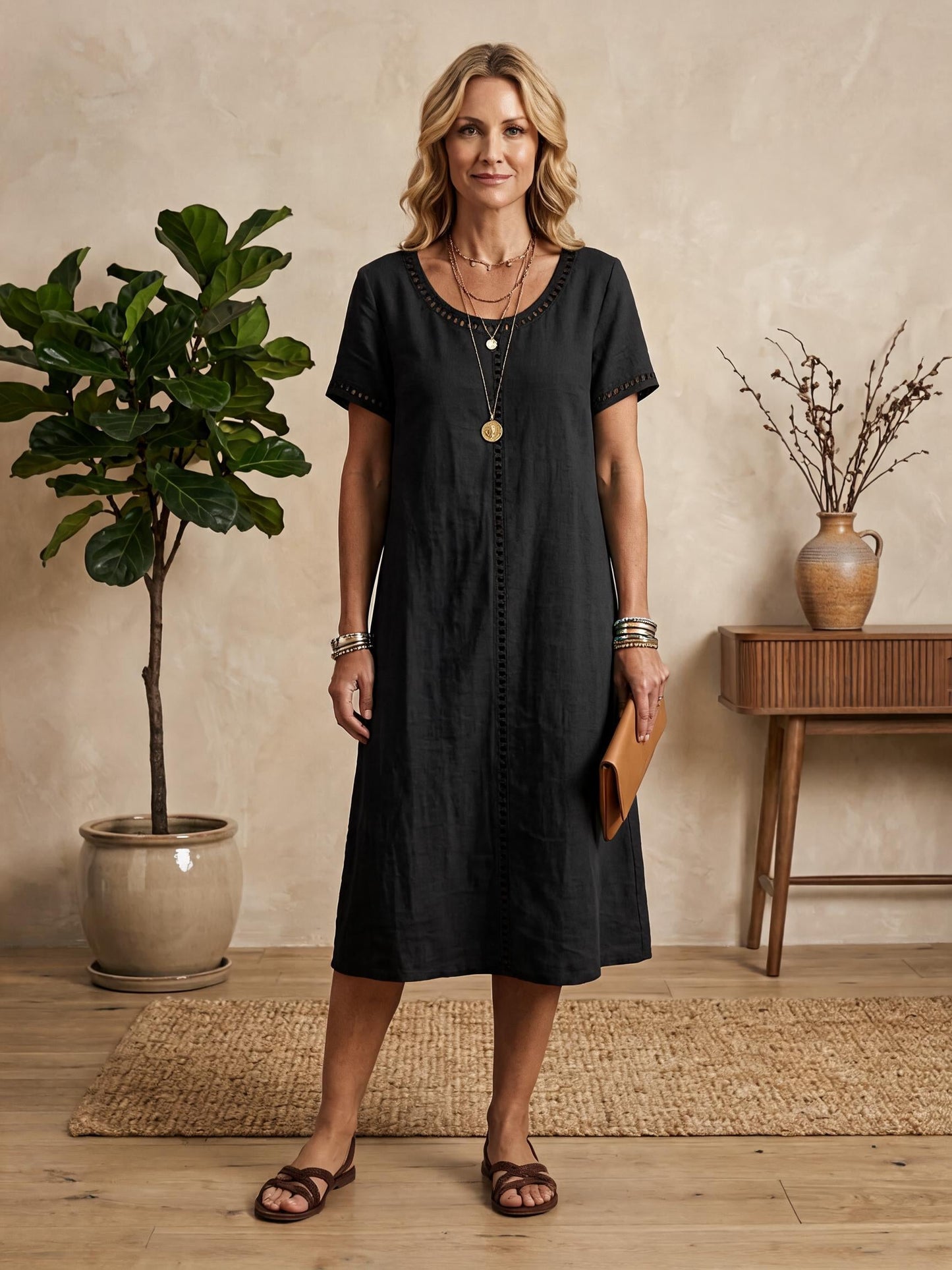 Filippa Adriani™ Lehké midi šaty s krátkým rukávem