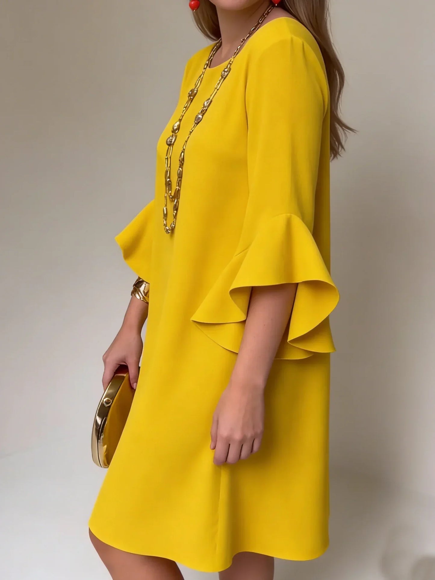 Fiorella Albanese™ Elegantní mini šaty s volánkovými rukávy