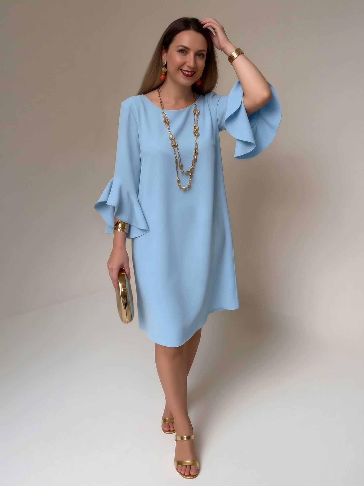 Fiorella Albanese™ Elegantní mini šaty s volánkovými rukávy