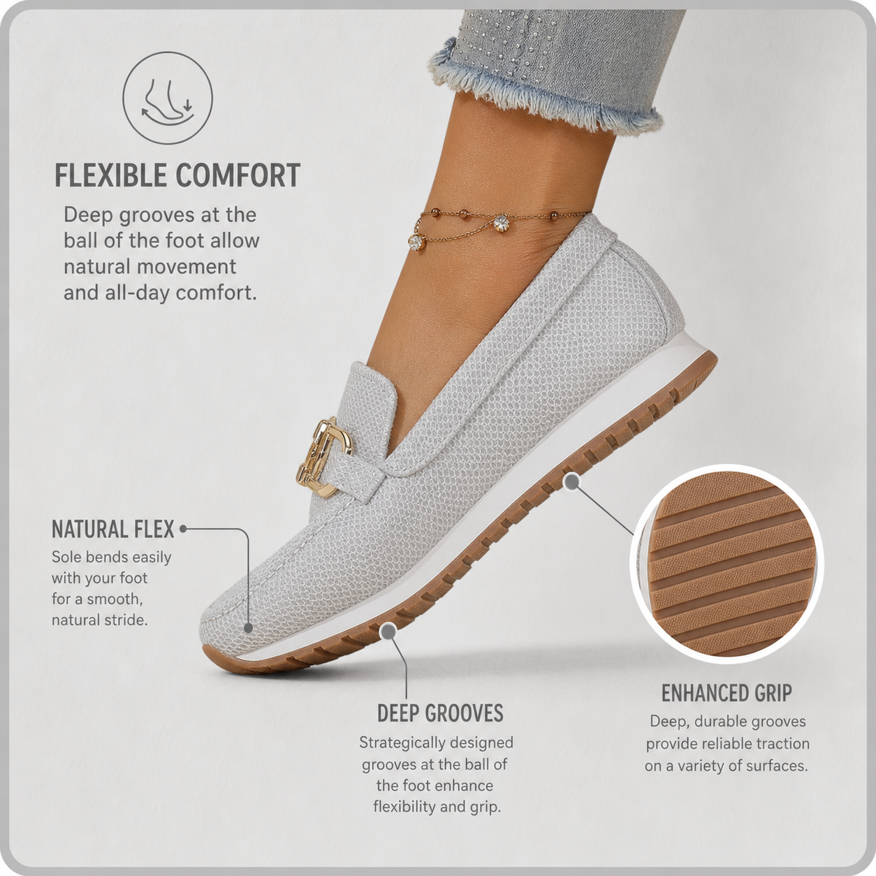 FlexiArch Pro+™ Prodyšné síťované mokasíny pro chůzi bez bolesti