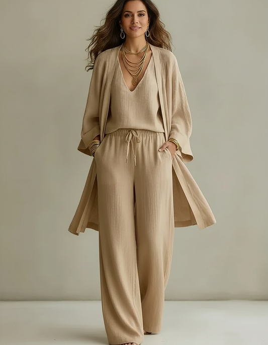Gabriella Leone™ Elegantní set s kardiganem a kalhotami
