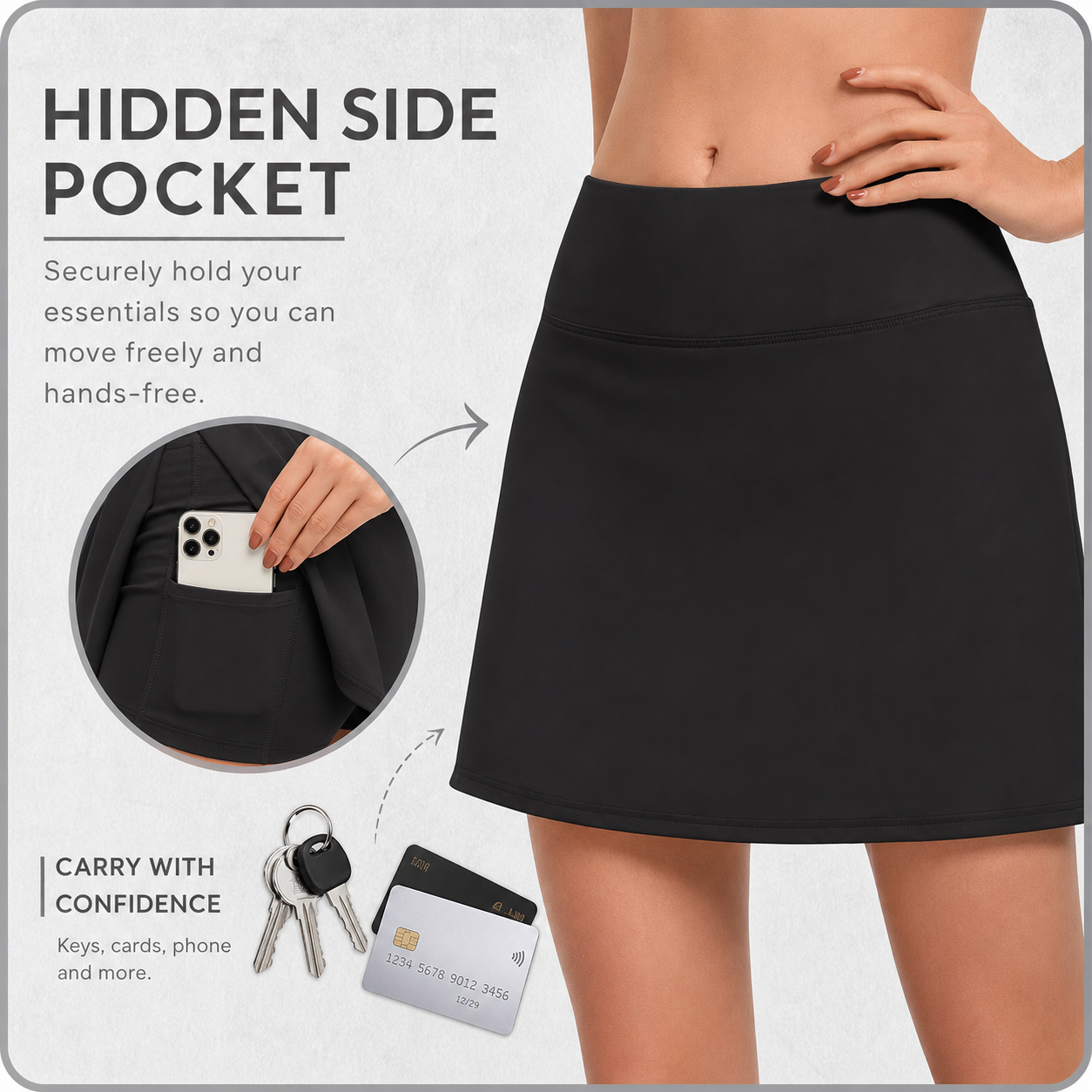 GlideFlex™ Lichotivá sukně pro celodenní pohodlí