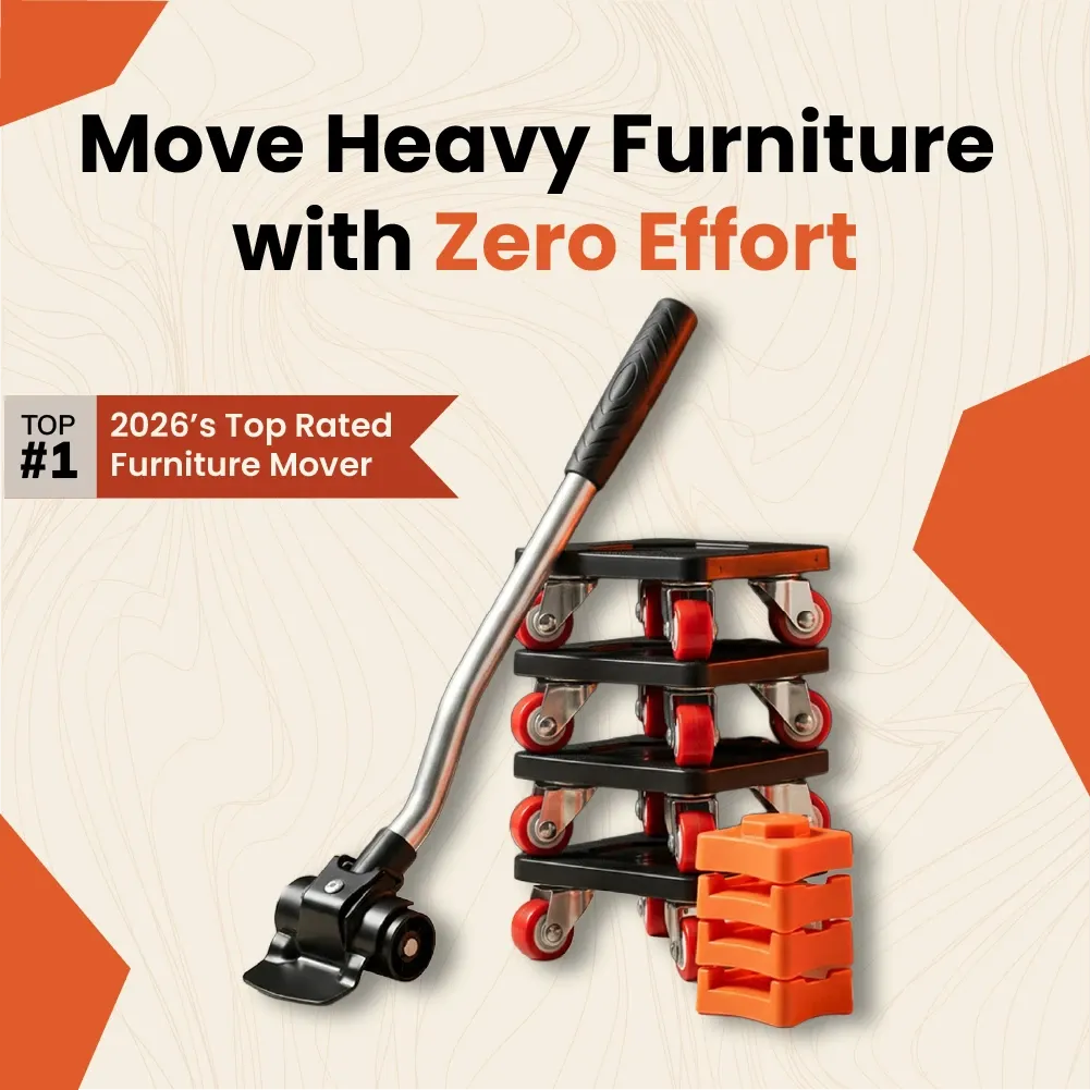 GlideMover DollyKit Heavy Duty Furniture Mover - main product view of the heavy furniture lifter kit