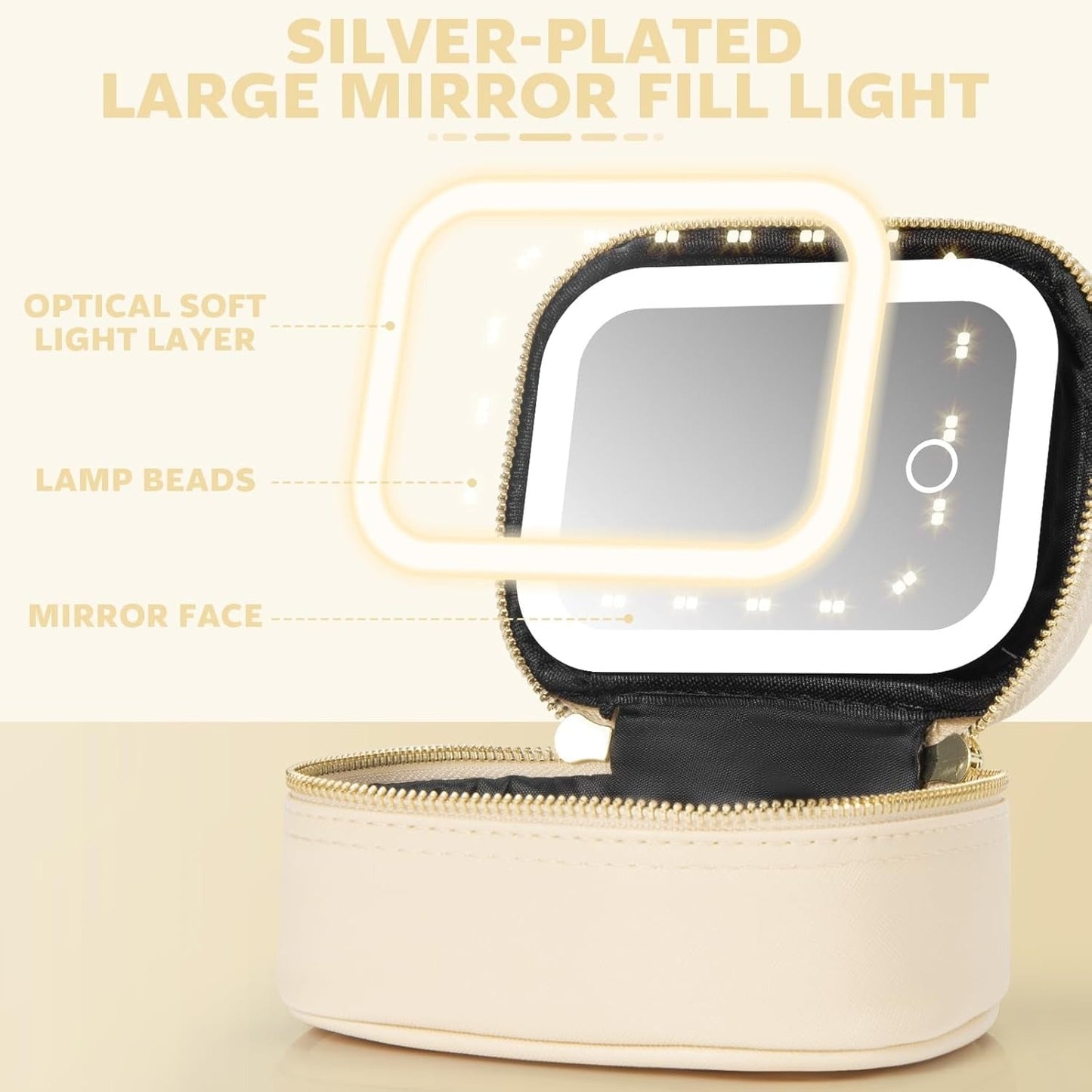 GlowKit Pro+™ Kompaktní kosmetická taška se LED zrcátkem