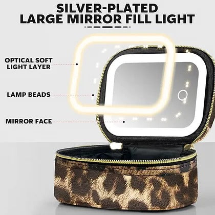 GlowKit Pro+™ Kompaktní kosmetická taška se LED zrcátkem