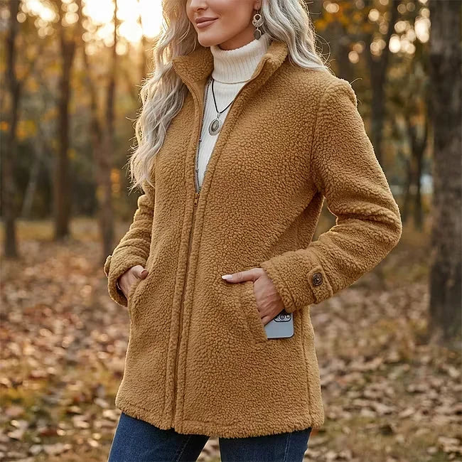 Gregoria Caputo™ Texturovaná bunda na zip pro bezstarostný každodenní styl