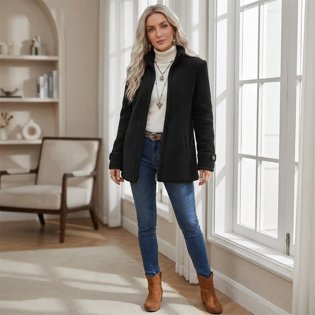 Gregoria Caputo™ Texturovaná bunda na zip pro bezstarostný každodenní styl