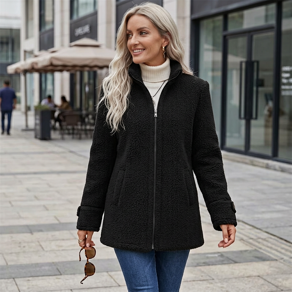 Gregoria Caputo™ Texturovaná bunda na zip pro bezstarostný každodenní styl