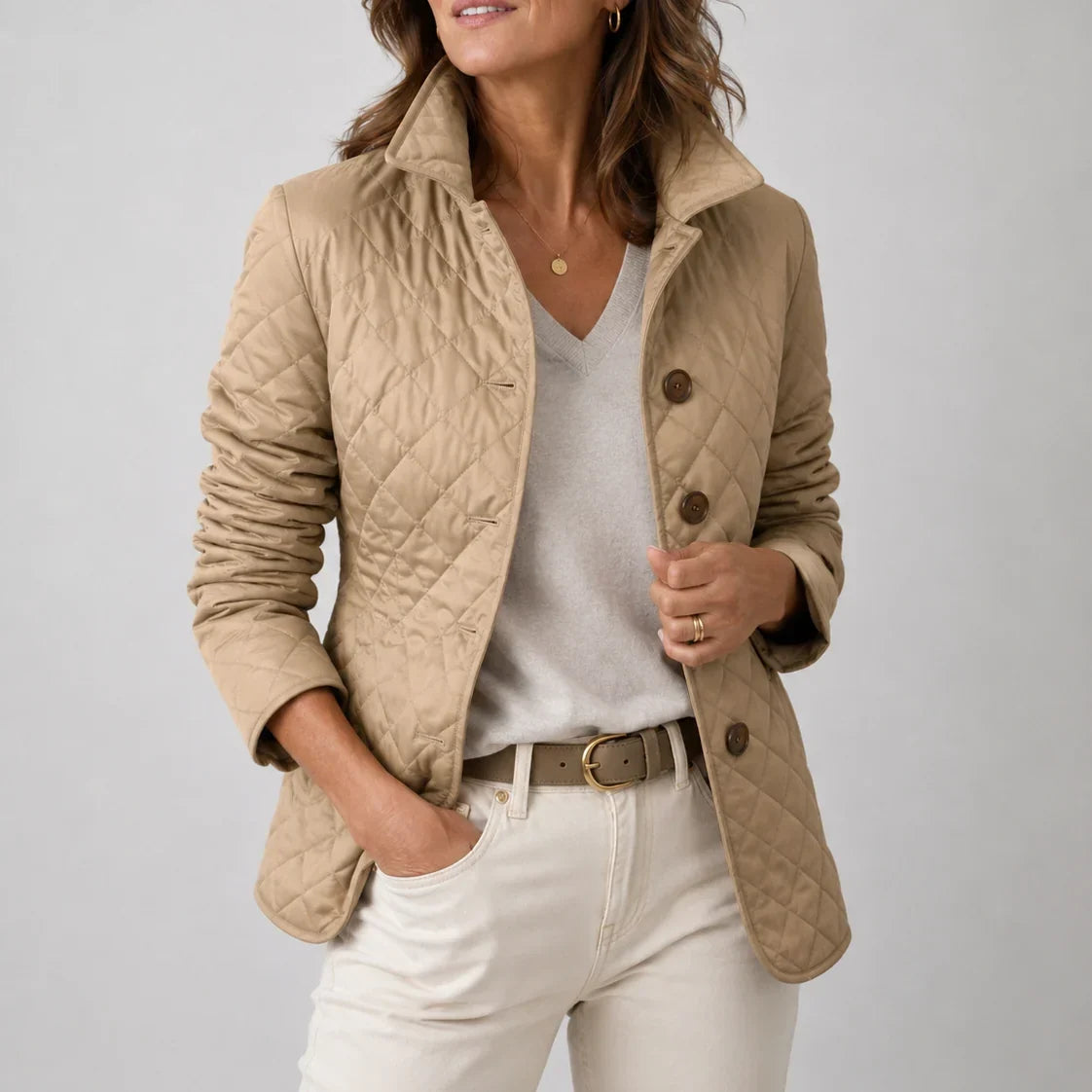 Ida Aureline Lightweight Quilted Jacket - main front product view