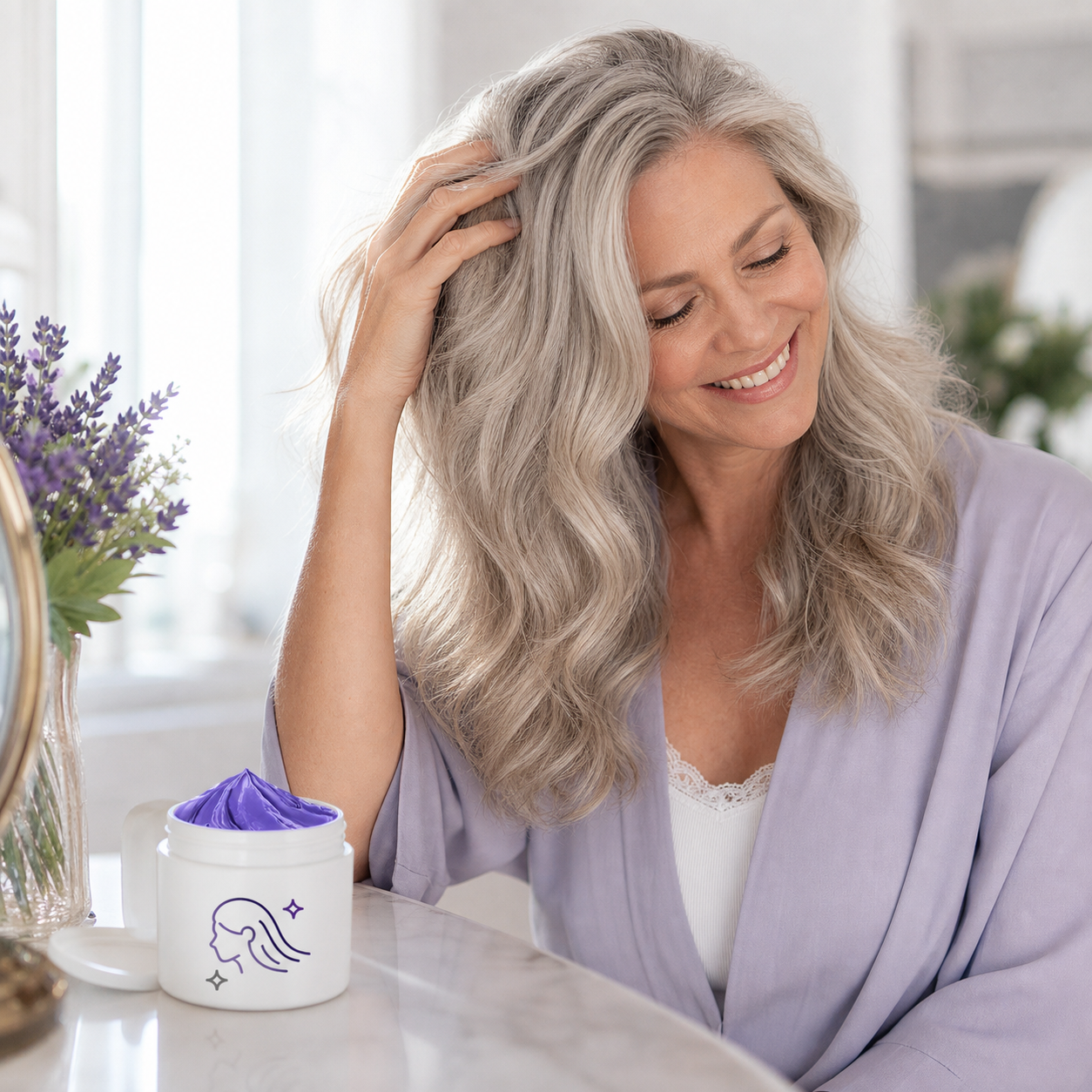 Keraglow™ Fialový tónovací šampon pro blond bez mosazných tónů