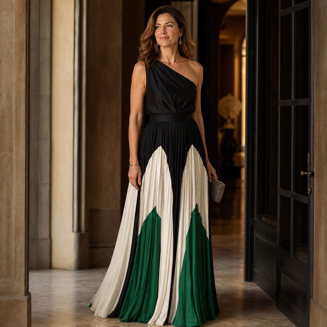 Lara Rufo™ Elegantní šaty s jedním ramenem na večerní události