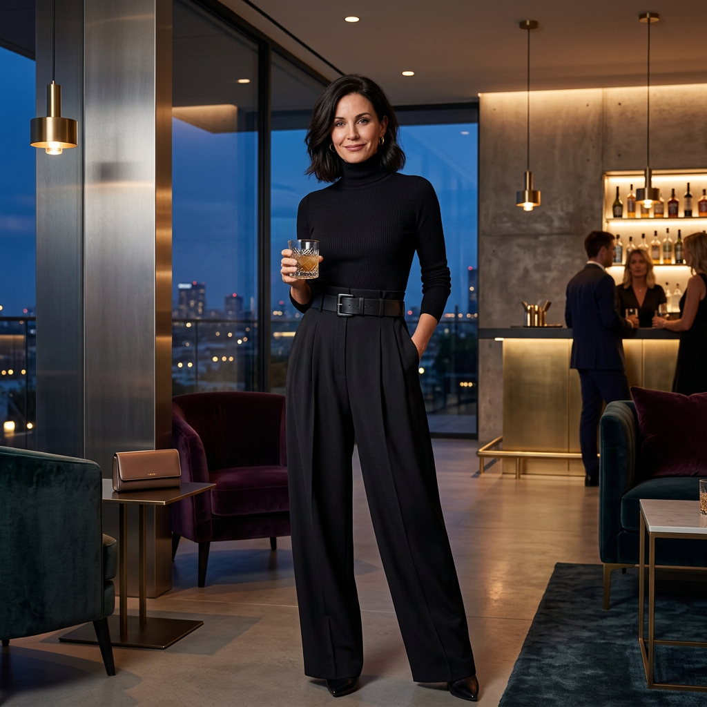 Laura Caetani™ Elegantní overal s vysokým výstřihem pro bezstarostnou eleganci