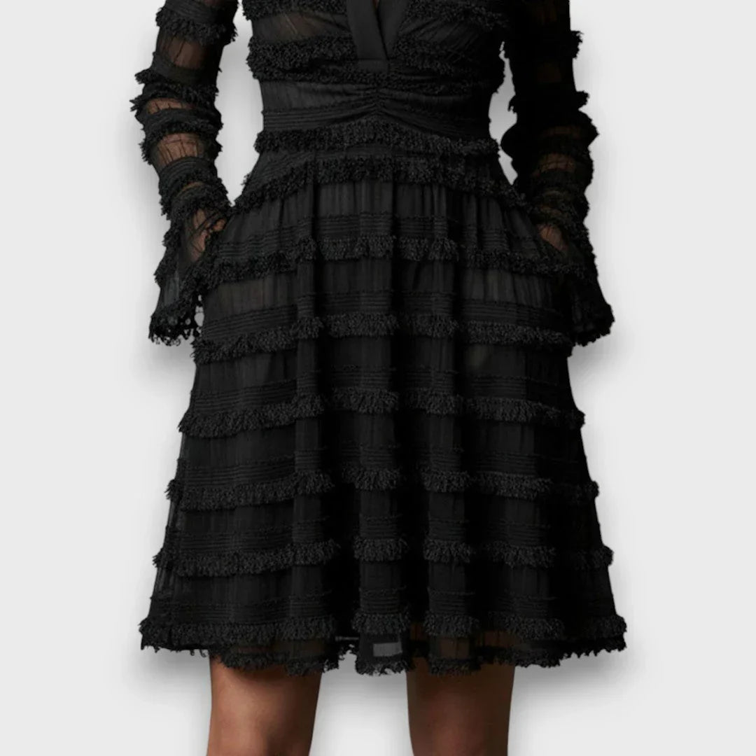 Laura Recanati™ Elegantní midi šaty se střapci pro den i večer