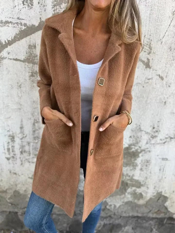 Licia Benaglia™ Dlouhý zapínací kabát pro bezstarostnou eleganci