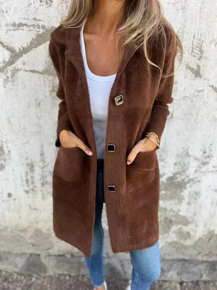 Licia Benaglia™ Dlouhý zapínací kabát pro bezstarostnou eleganci
