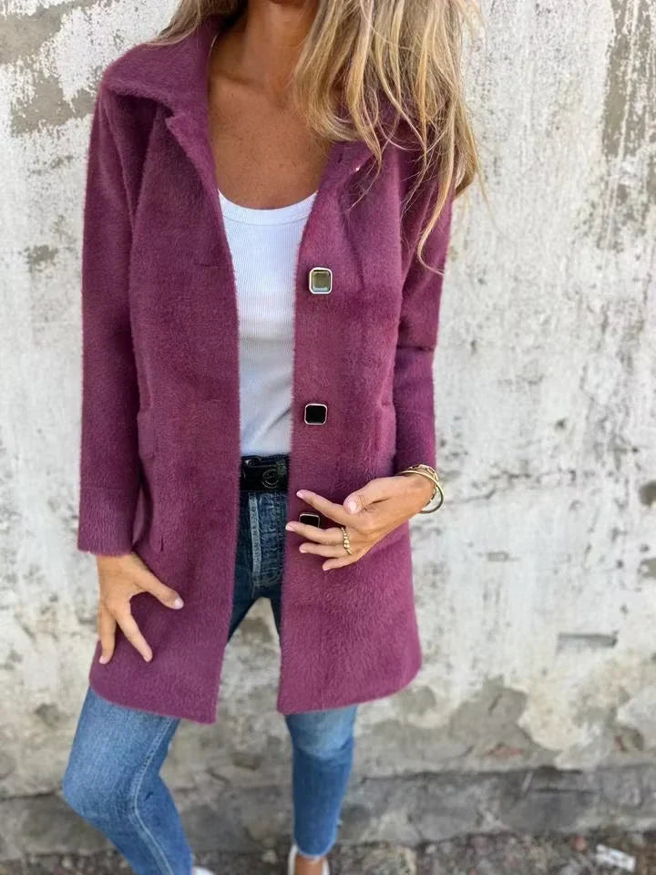 Licia Benaglia™ Dlouhý zapínací kabát pro bezstarostnou eleganci