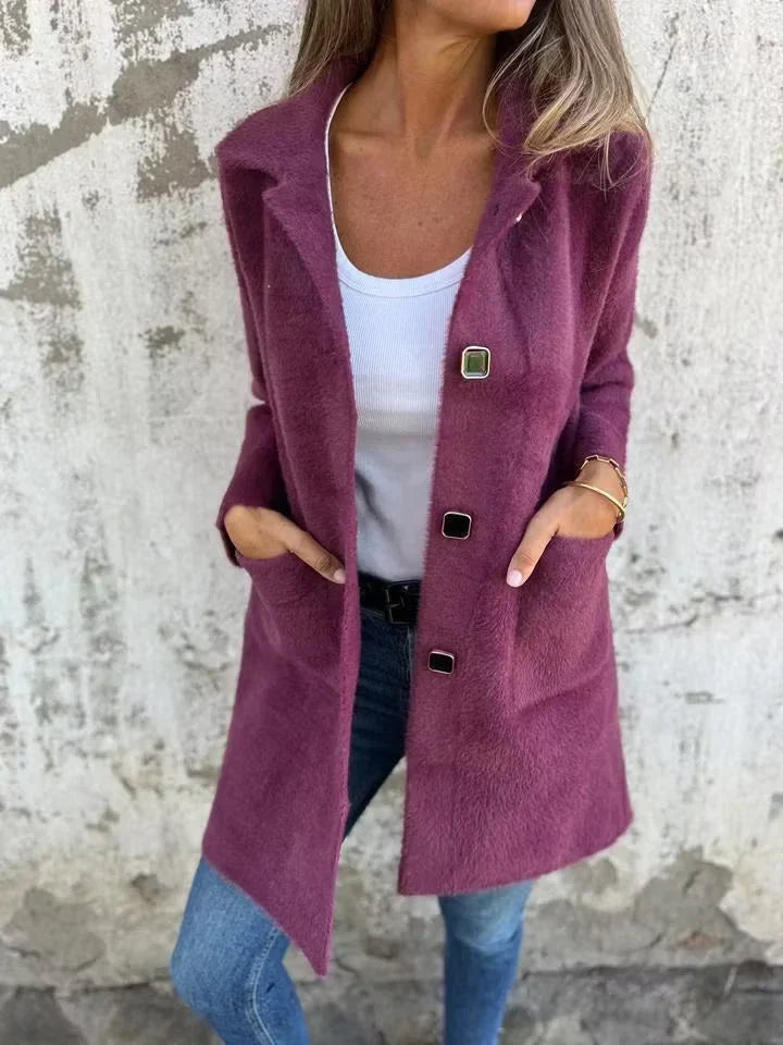 Licia Benaglia™ Dlouhý zapínací kabát pro bezstarostnou eleganci