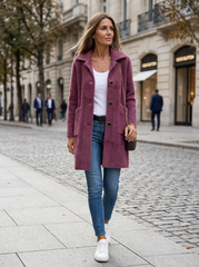 Licia Benaglia™ Dlouhý zapínací kabát pro bezstarostnou eleganci