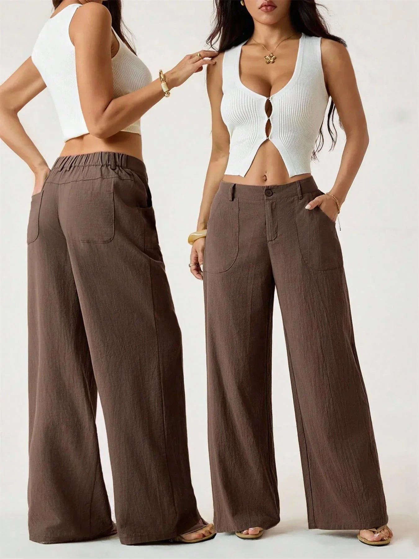 Lucilla Cimino™ Lehké kalhoty se širokými nohavicemi pro bezstarostný letní styl