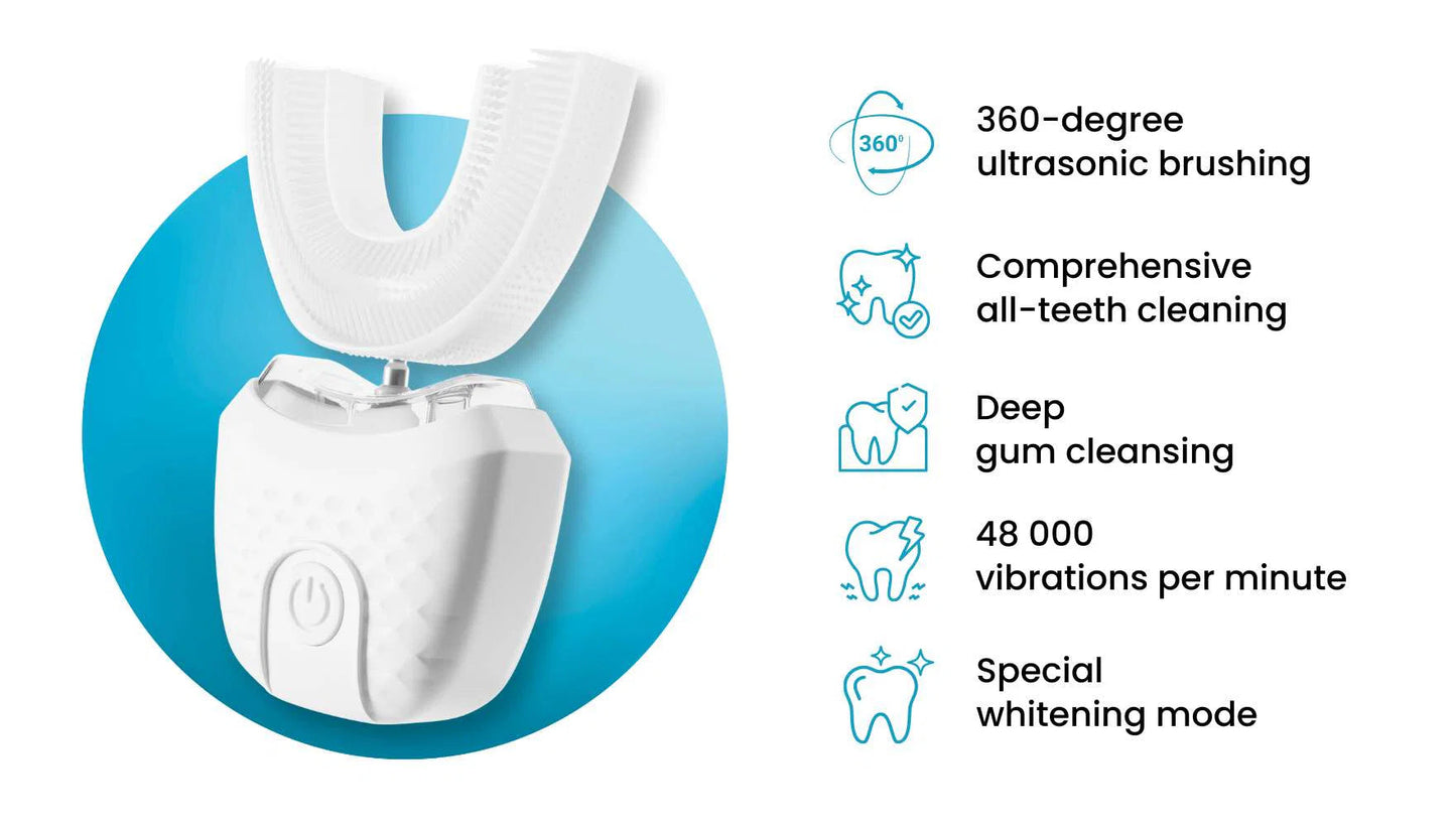 Lumivane Adult U-Shape Electric Toothbrush - cleaning modes and technology detail