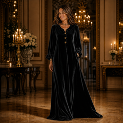 Manuela Belmonte™ Elegantní maxi šaty s volánkovými rukávy