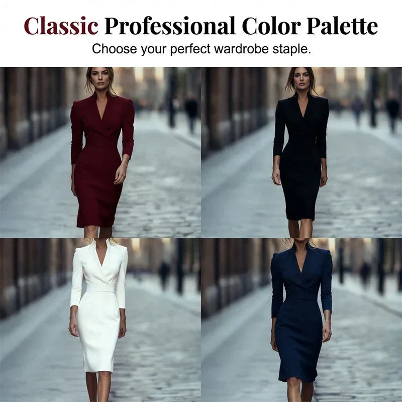 Manuela Berardi™ Elegantní šaty s výstřihem do V pro bezstarostnou eleganci