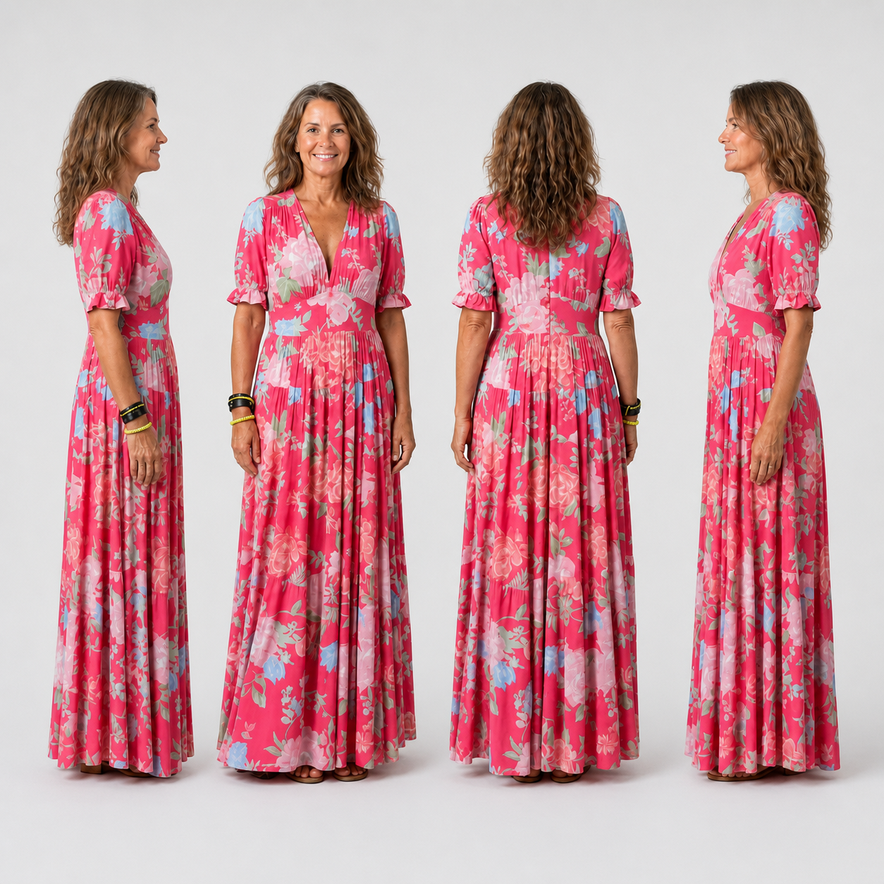 Marianna Comini™ Splývavé květované midi šaty pro každodenní eleganci