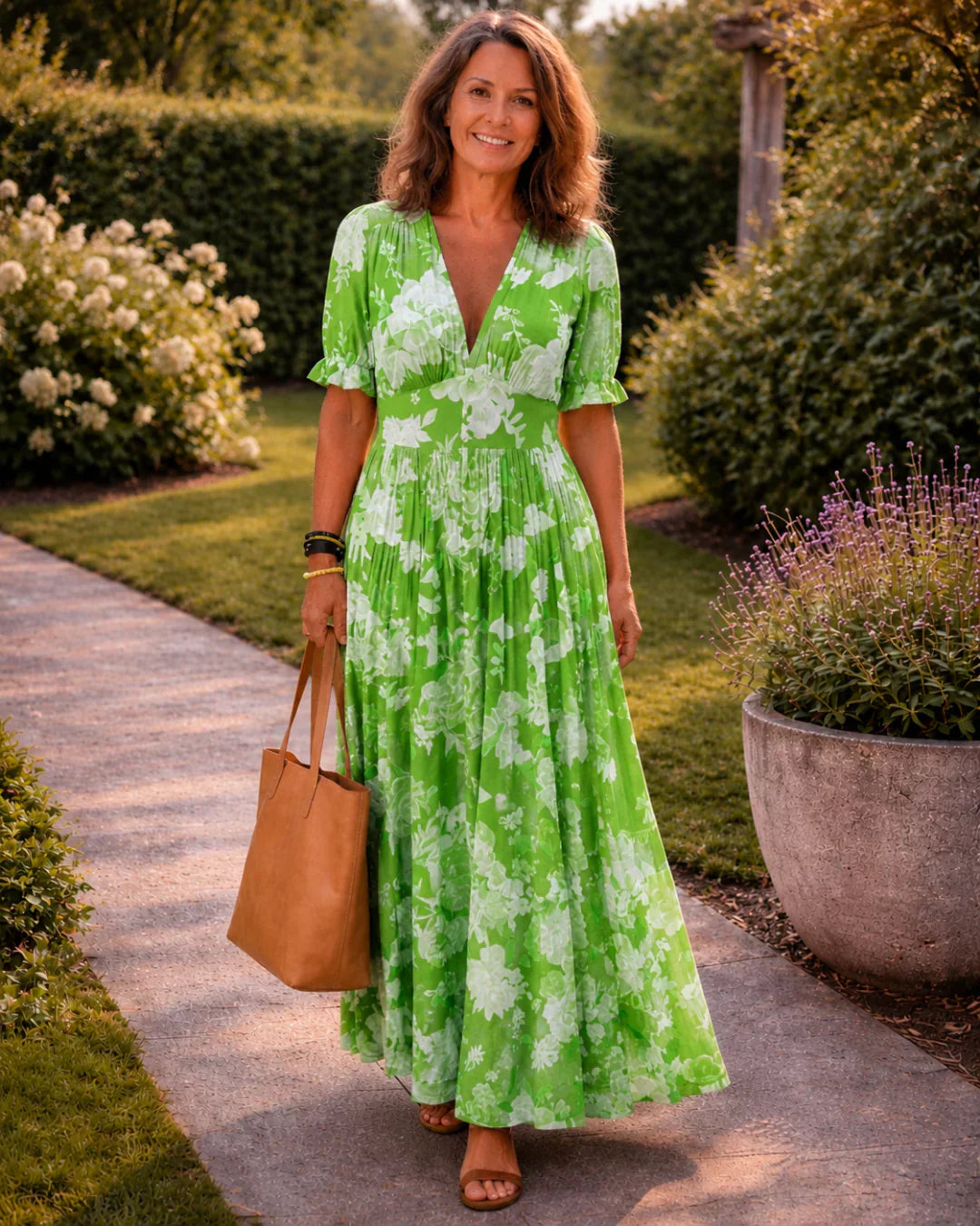 Marianna Comini™ Splývavé květované midi šaty pro každodenní eleganci