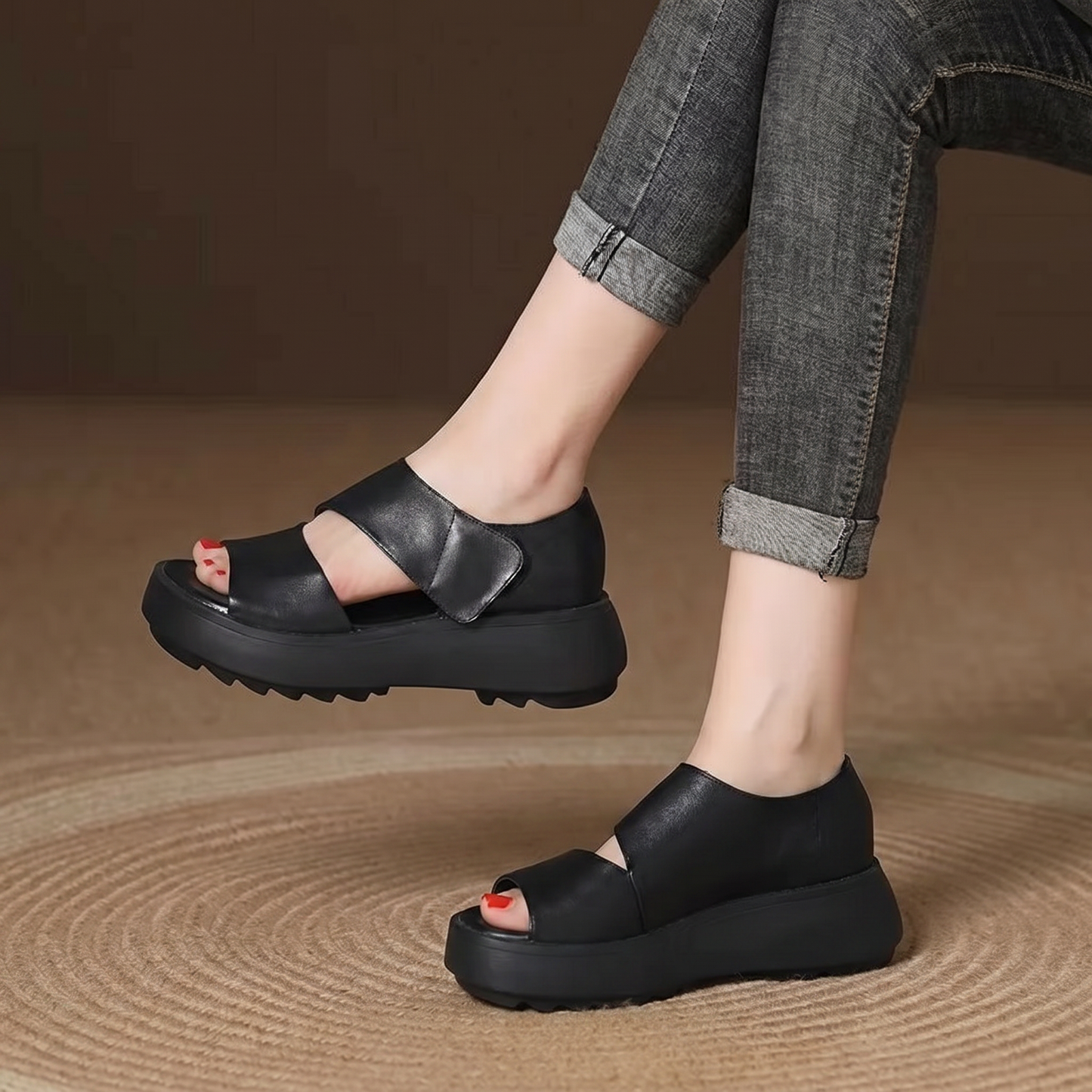 Martina Bianchi™ Polstrované sandály na suchý zip pro celodenní pohodlí