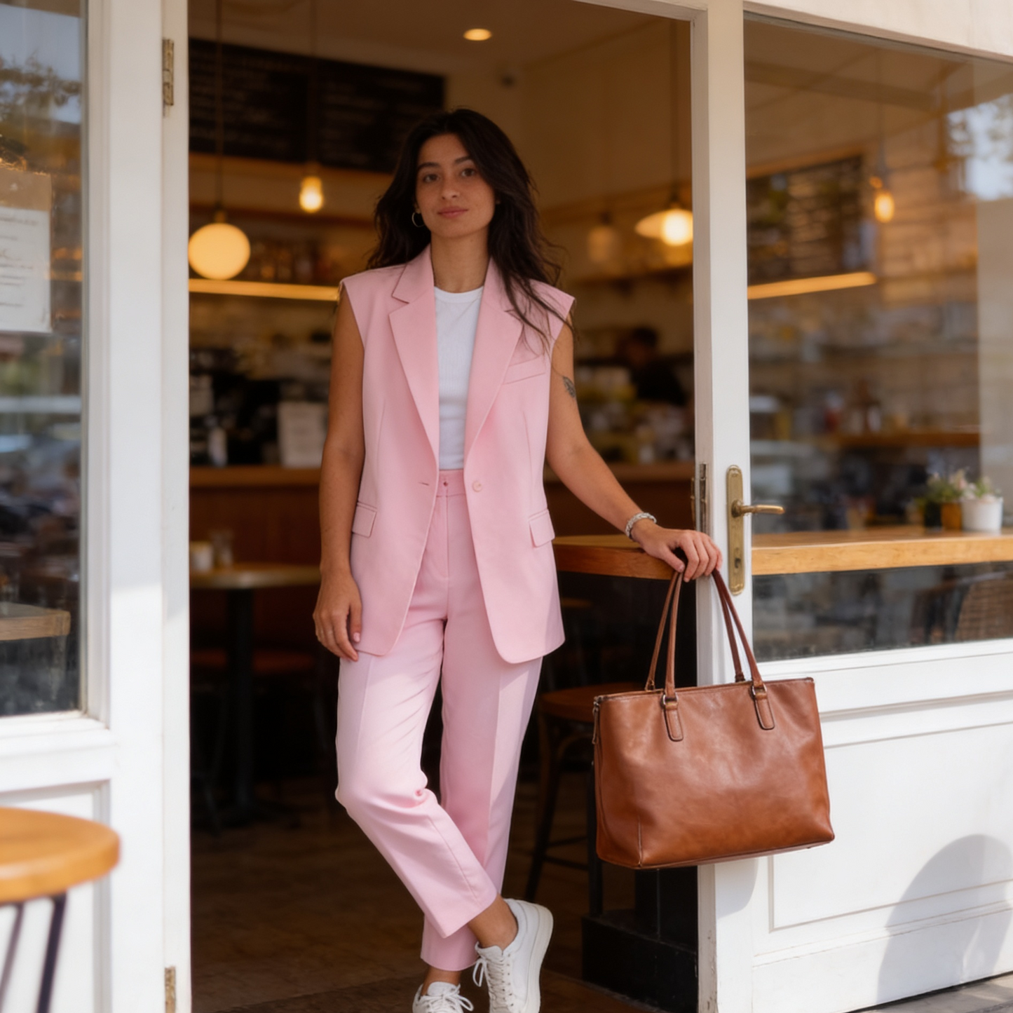Matilde Neri™ Elegantní bezrukávový kostým sako-kalhoty