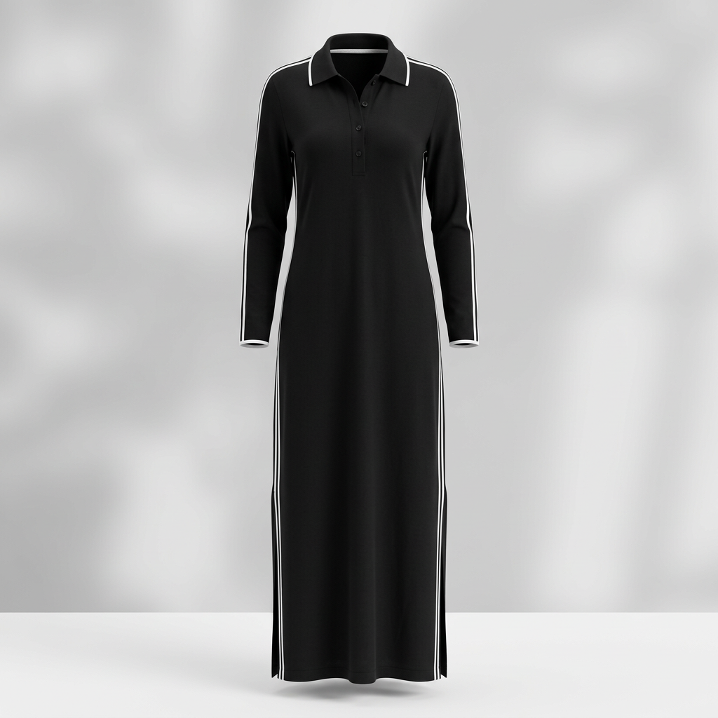 Mirta Visconti™ elegantní maxi šaty s dlouhým rukávem