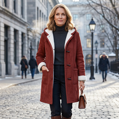Nadia Anastasi™ Elegantní kabát s kapucí pro chladné počasí
