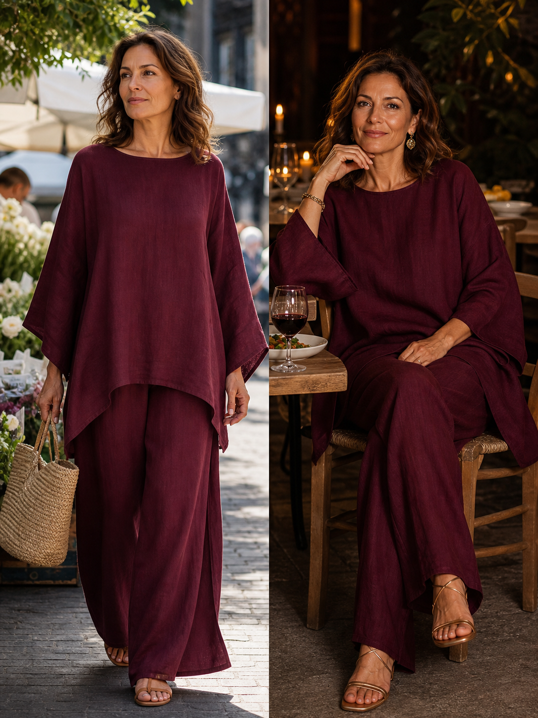 Nicoletta Ridolfi™ Vzdušná halenka a kalhoty pro bezstarostný styl