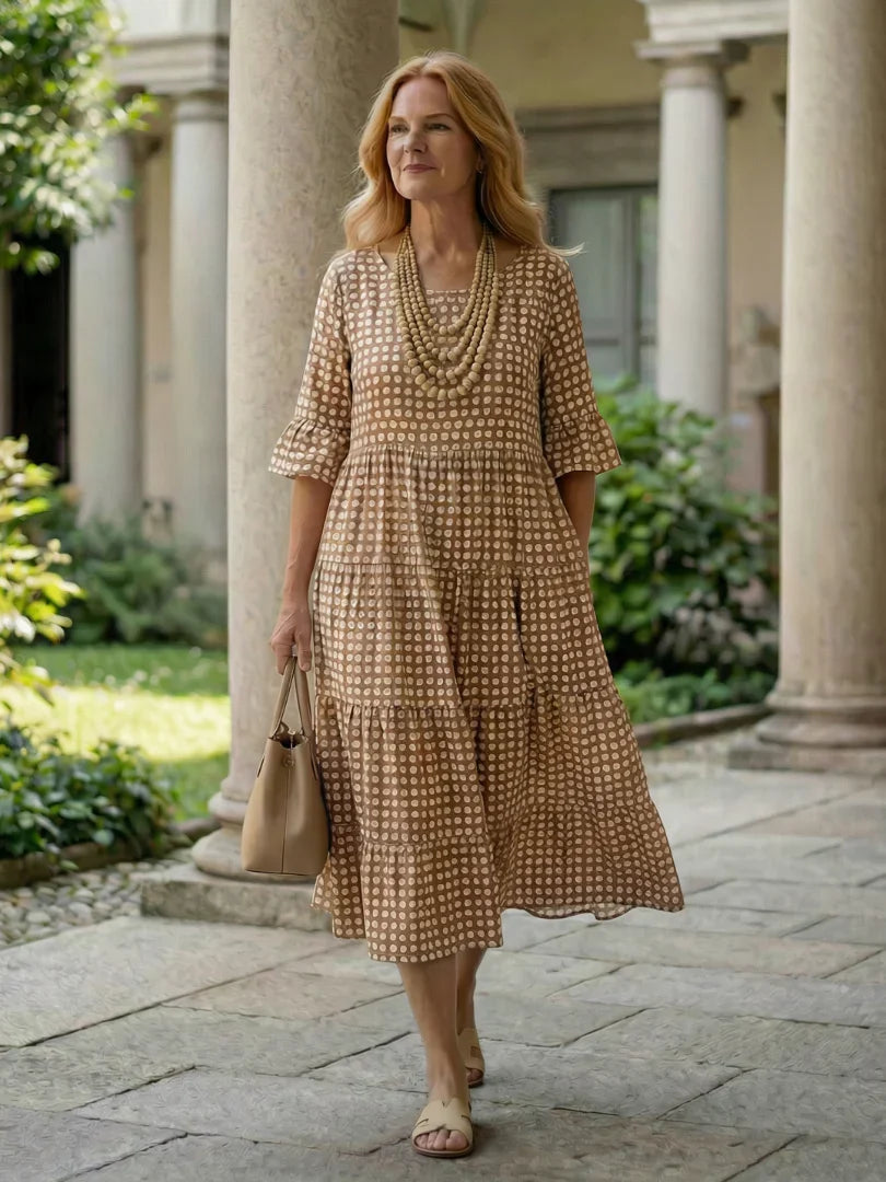 Olga Penna™ Prodyšné midi šaty pro bezstarostný každodenní styl