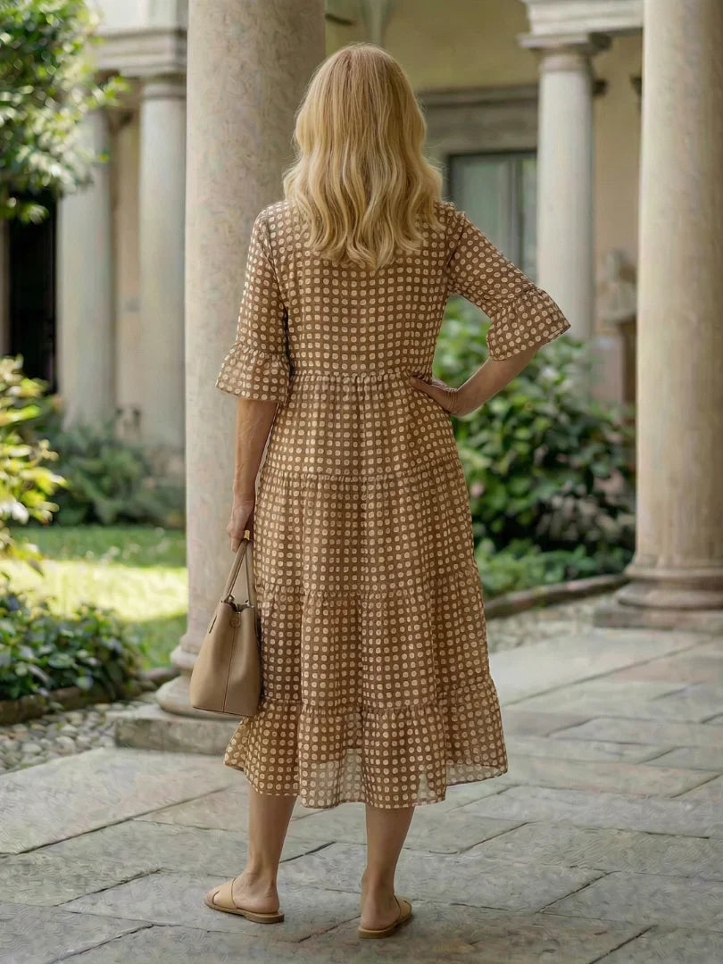 Olga Penna™ Prodyšné midi šaty pro bezstarostný každodenní styl