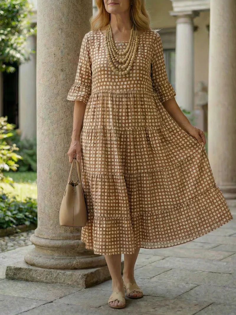 Olga Penna™ Prodyšné midi šaty pro bezstarostný každodenní styl