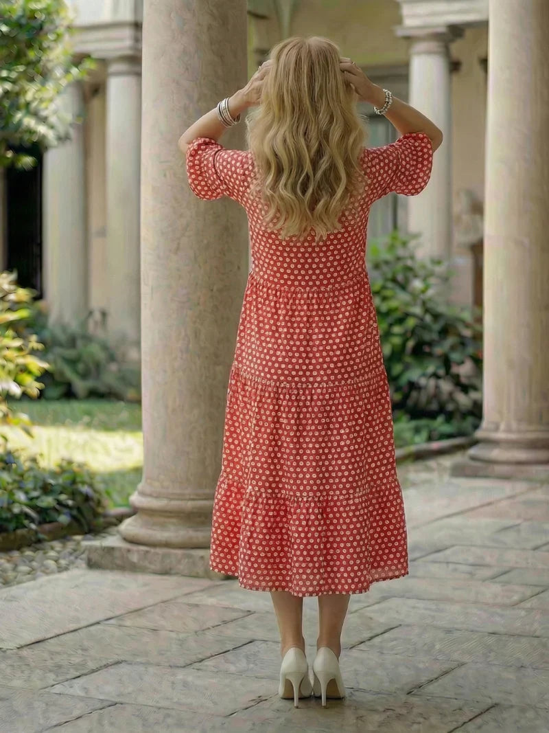 Olga Penna™ Prodyšné midi šaty pro bezstarostný každodenní styl