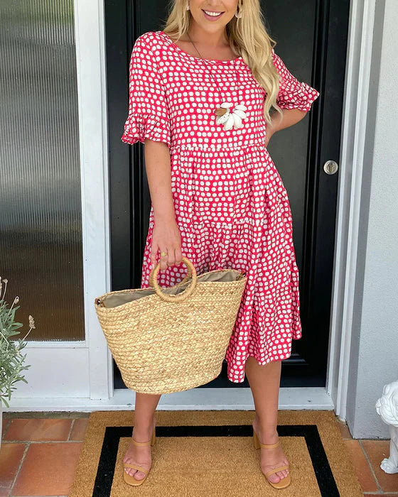 Olga Penna™ Prodyšné midi šaty pro bezstarostný každodenní styl
